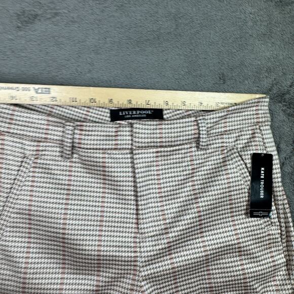 Liverpool Los Angeles Kate Pants Trousers NEW Sz 6 Houndstooth Print Brown 30x24 - Picture 8 of 12